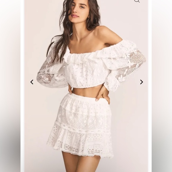 LoveShackFancy Dresses & Skirts - NWT Love Shack Fancy Diamond Skirt True White Size XS